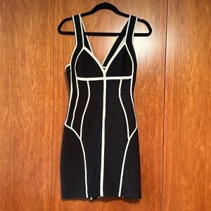 Herve Leger Black with White Piping
